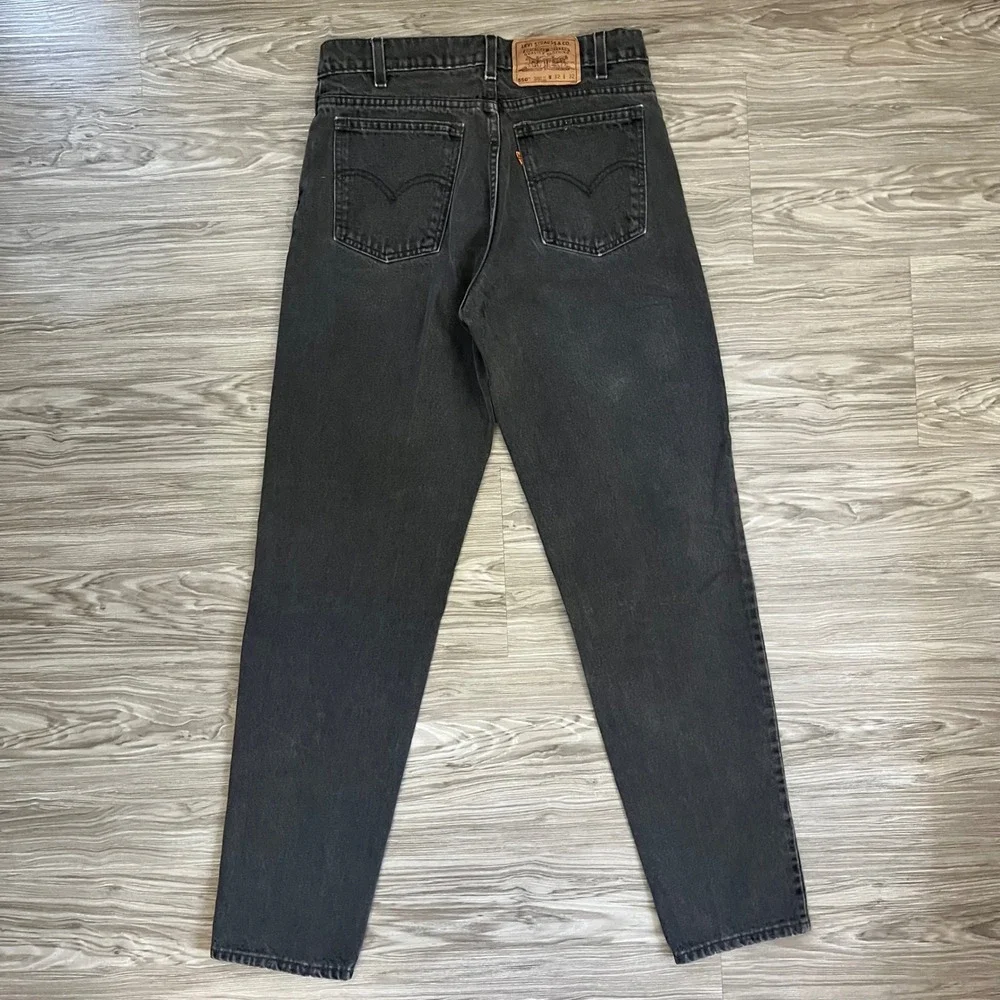 Vintage Levis 550 Orange Tab Relaxed Fit Tapered Black Jeans Made in USA 32x32